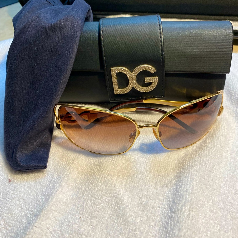 DOLCE & GABBANA authentic Gemstone/Gold colored sunglasses - case and dust bag - Picture 2 of 13